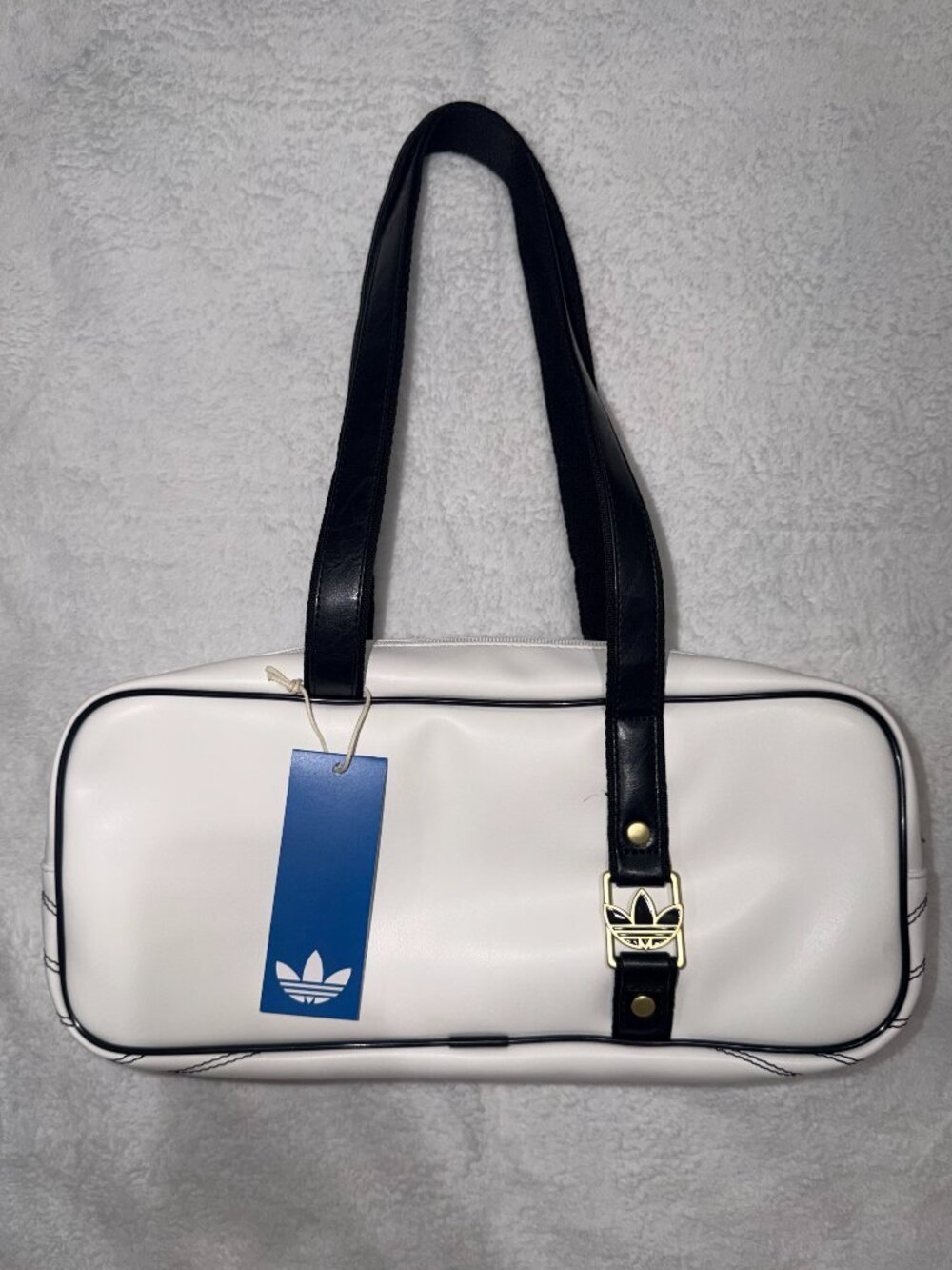 NWT Adidas Originals Elongated Airliner Shoulder Bag - Cloud White & Gold